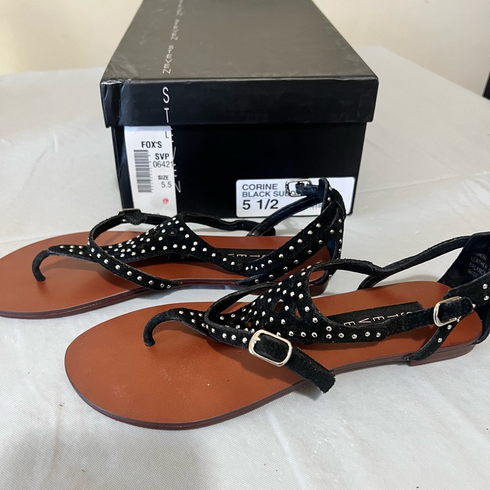 Steve Madden Black Suede Women's Sandals